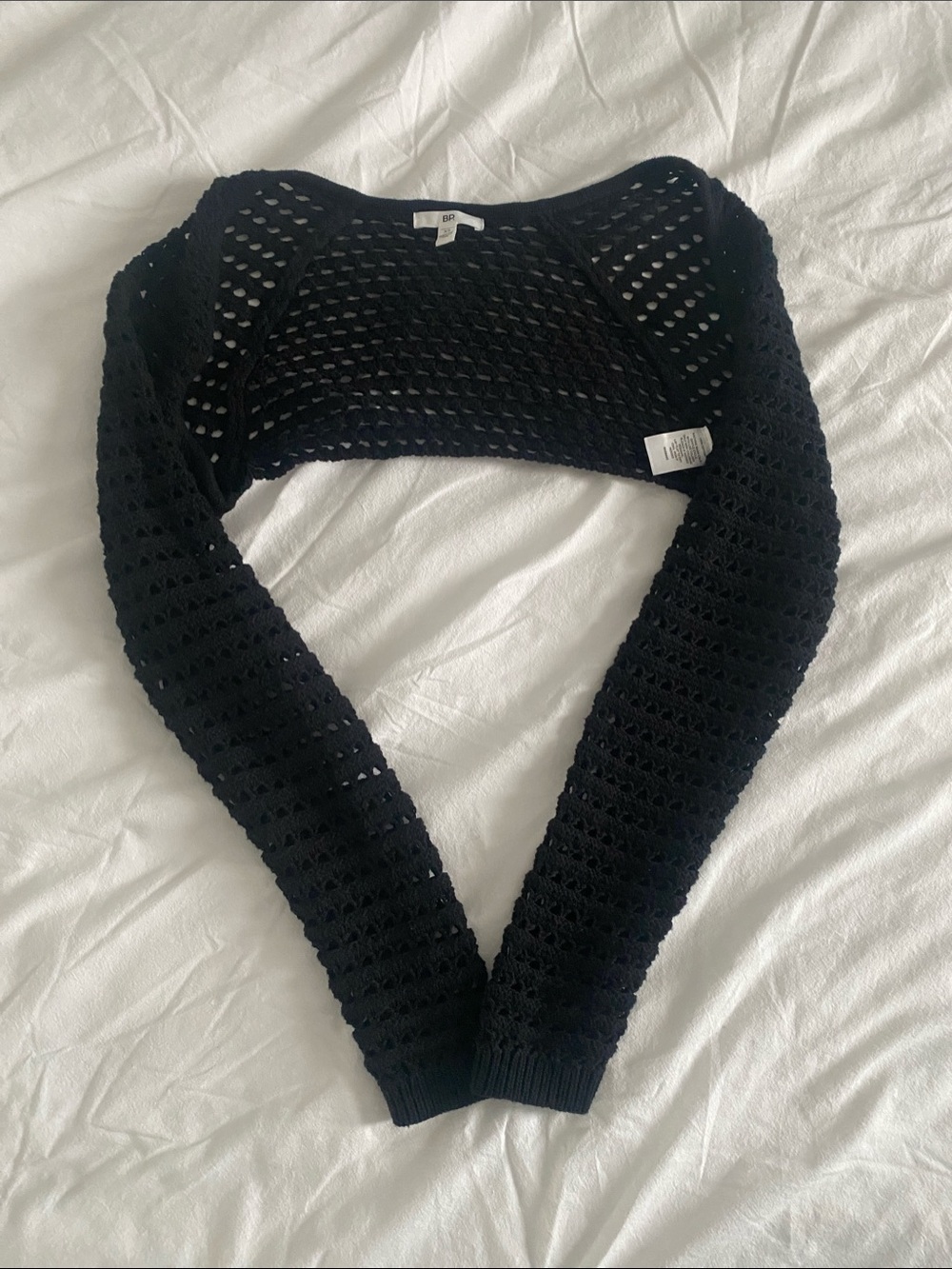 bp Black Openwork Sweater Shrug - Picture 10 of 12